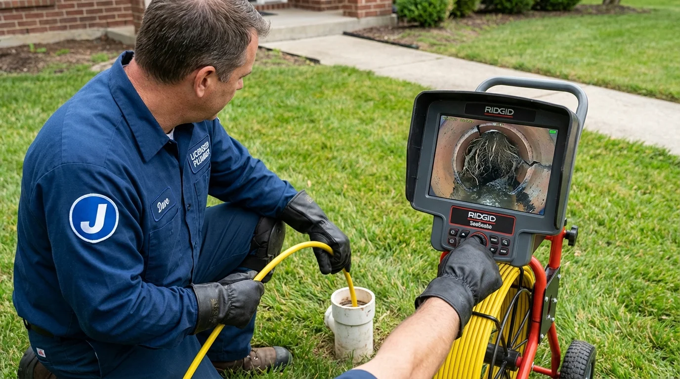 Sewer camera inspection being performed by Johns Plumbing LLC in Shingle Springs